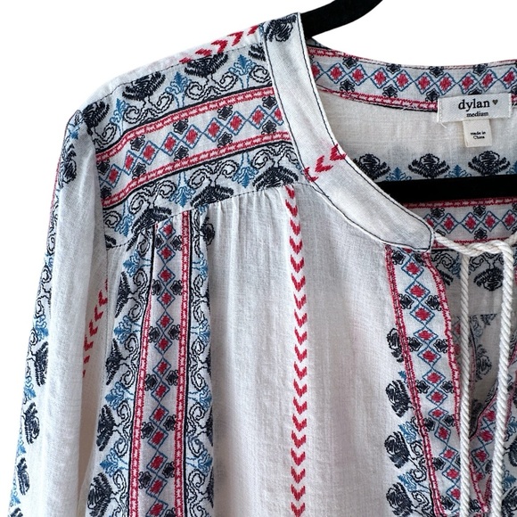 dylan White and Red Patterned Blouse - Picture 4 of 12